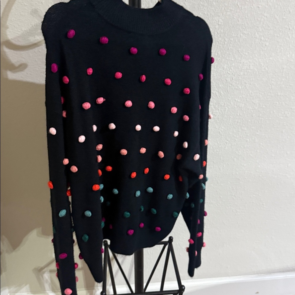 Super fun pom-pom sweater size XL by CeCe  FREE SHIP